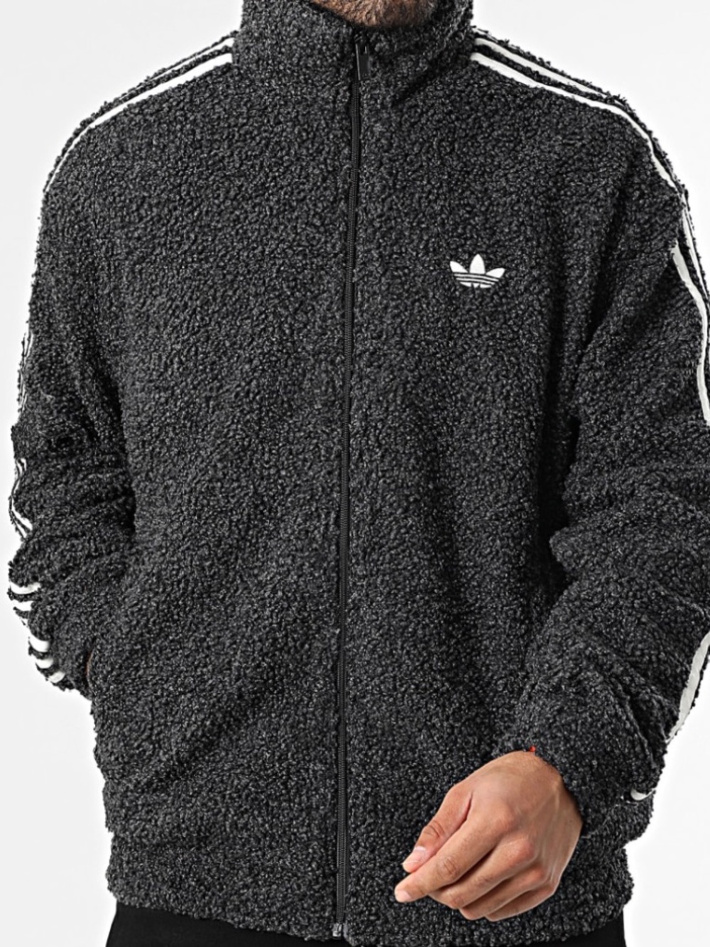 NWT men's XL Adidas Originals Boucle Firebird Track Top Black Grey KS5275